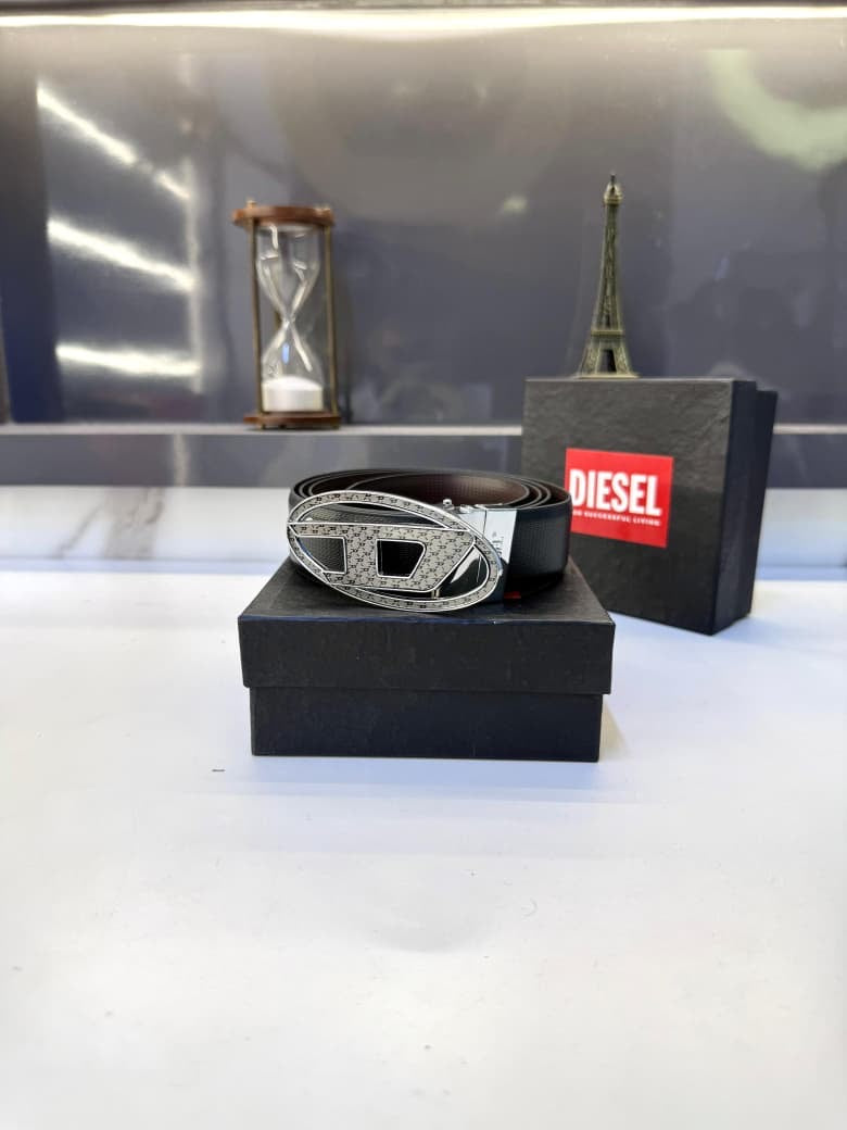 Diesel Grey Glossy Reversible Belt