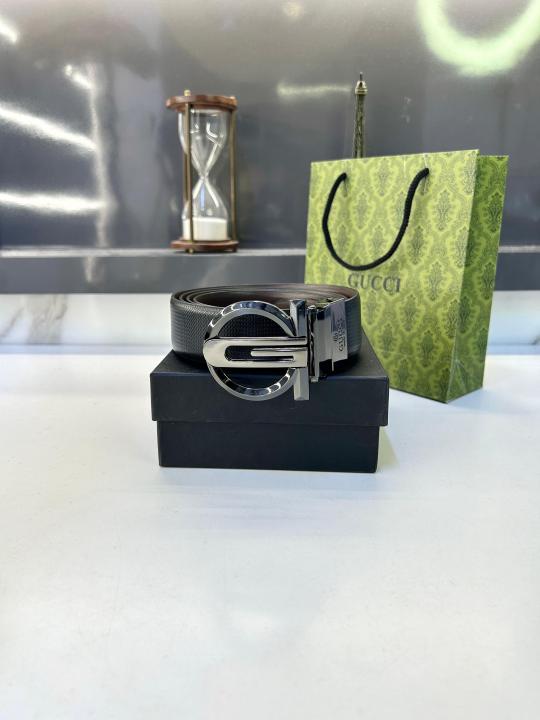 Gucc_i Glossy Black Belt Fa 424