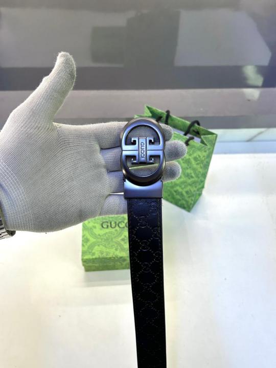 Gucc_i Black Grey Belt Auto Lock Fa 334