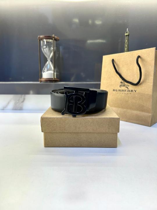 Bur_Berry Black Glossy Reversible Belt Fa 670