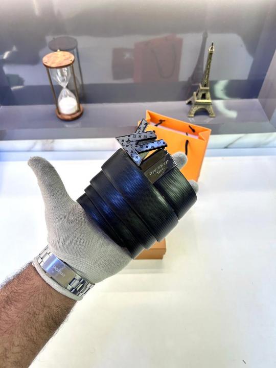 Louis_Vuitton Black Glossy Belt Fa 358