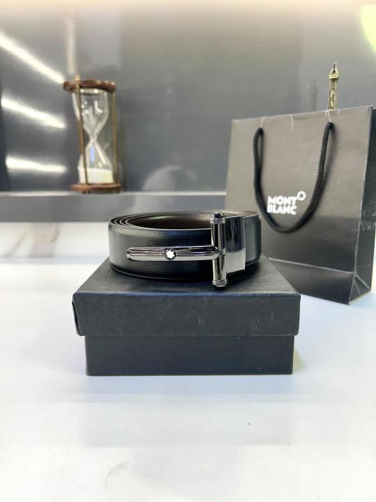 Mont_Blanc Glossy Black Belt Fa 109