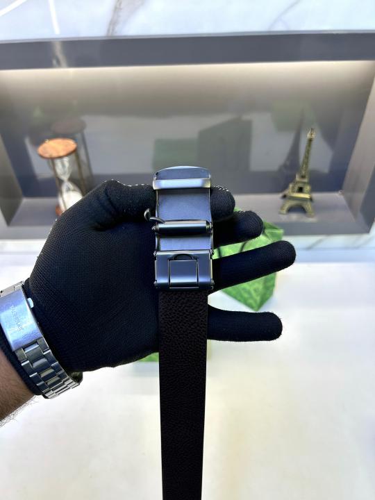 Gucc_i Auto Lock Black Grey Belt Fa 748