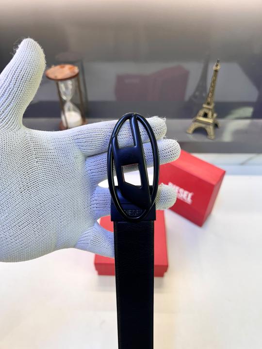 Diese_l Full Black Reversible Belt Fa 912