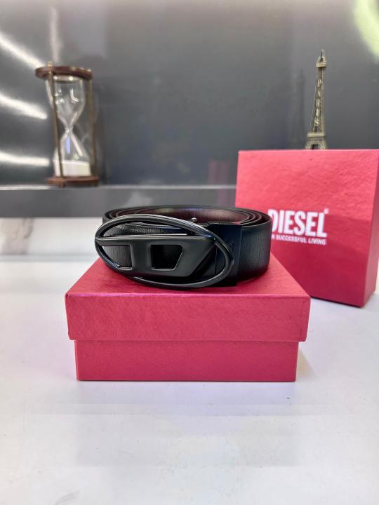 Diese_l Full Black Reversible Belt Fa 912