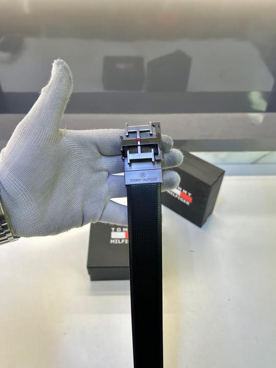 Tommy_Hilfiger Black Silver Belt Fa 293