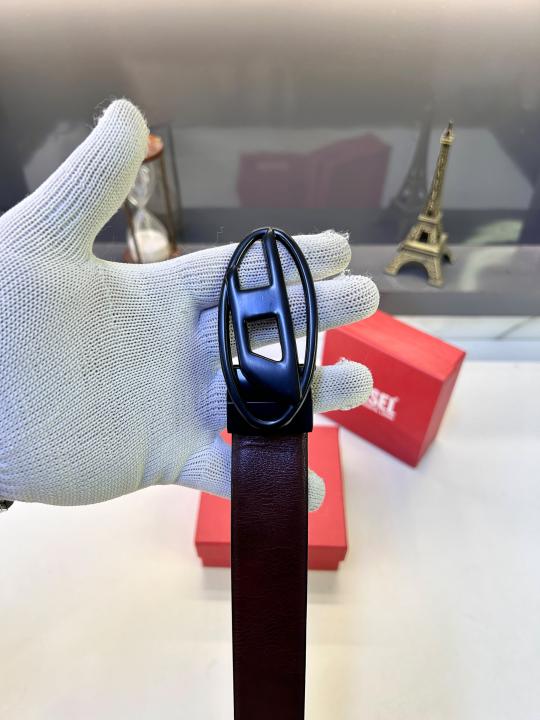 Diese_l Full Black Reversible Belt Fa 912