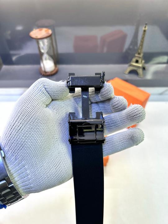 Herme_s Glossy Auto Lock Black Belt Fa 920