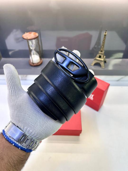 Diese_l Full Black Reversible Belt Fa 912