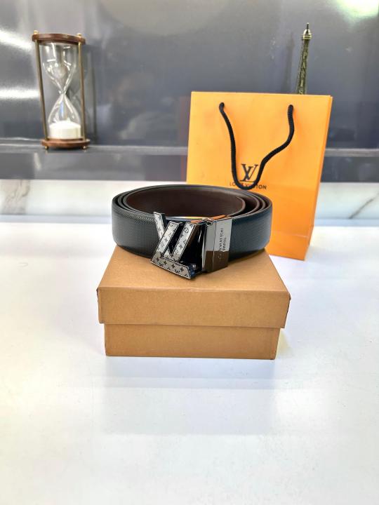 Louis_Vuitton Black Glossy Belt Fa 358