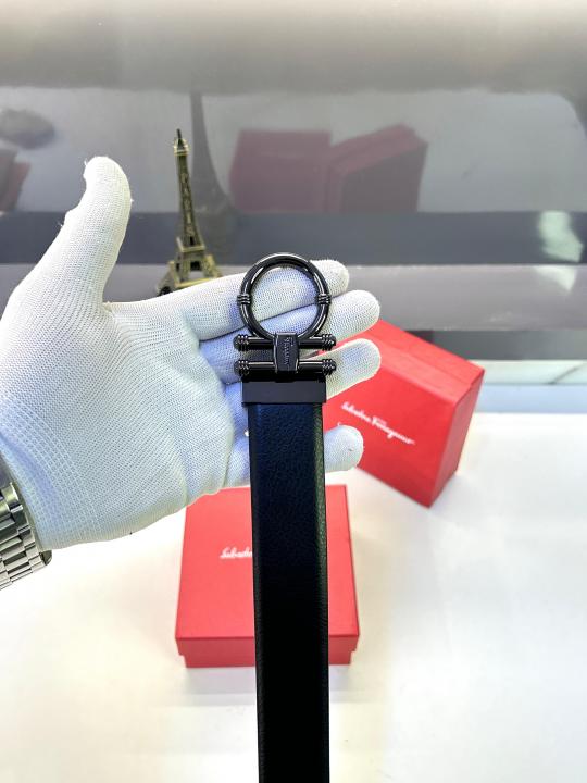 Ferragam_o Glossy Black Belt Fa 157
