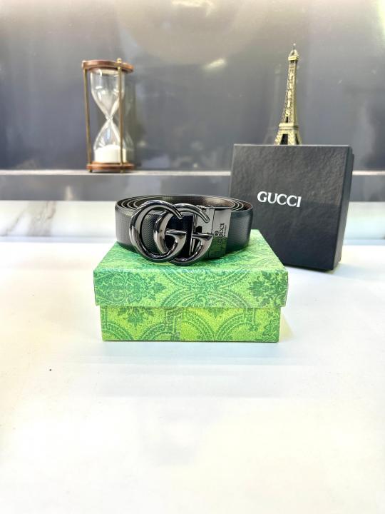 Gucc_i Glossy Reversible Belt Black Fa 667