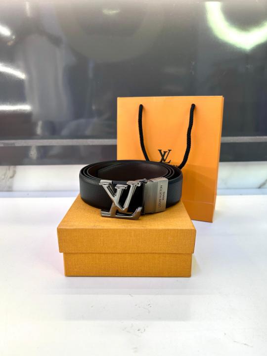 Loui_s Vuitton Silver Black Reversible Belt Fa 201