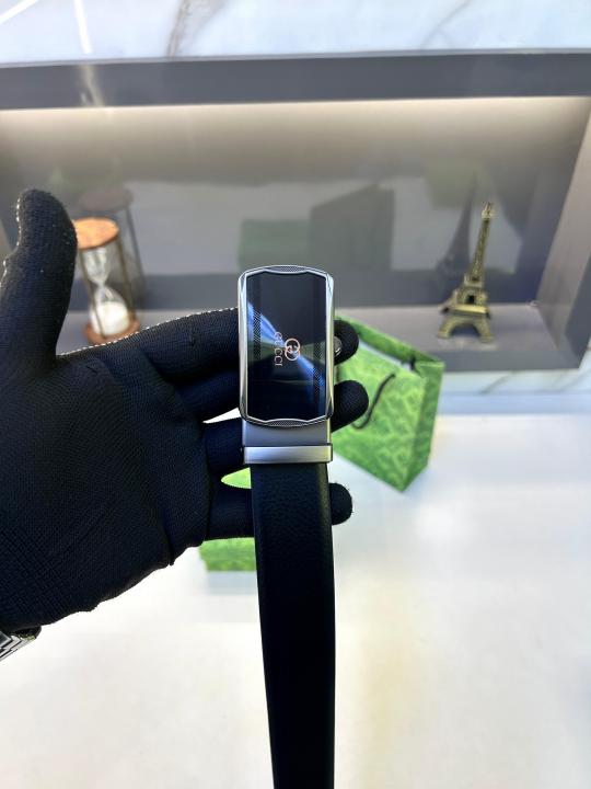Gucc_i Auto Lock Black Grey Belt Fa 748