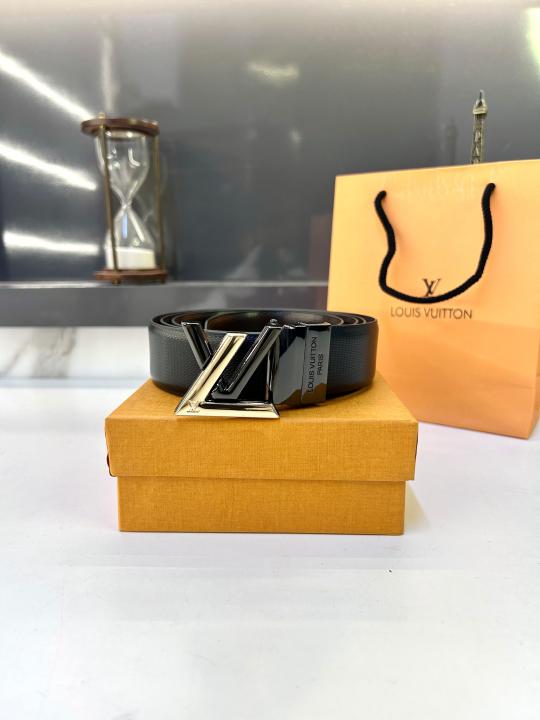 Loui_s Black Golden Reversible Belt Fa 787