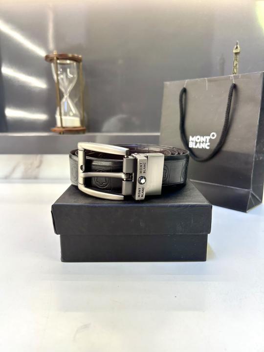 Mont_Blanc Grey Reversible Belt Fa 860