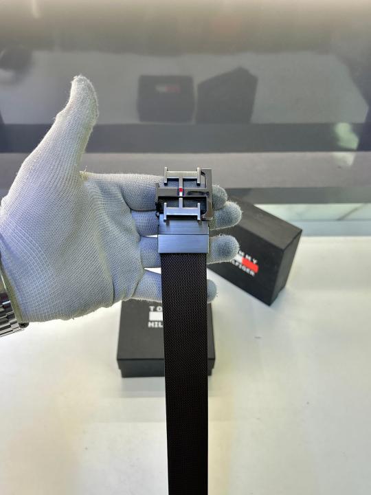 Tommy_Hilfiger Black Silver Belt Fa 293