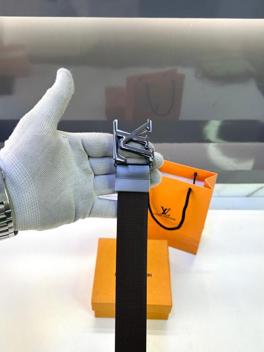 Loui_s Vuitton Silver Black Reversible Belt Fa 201