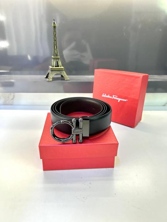 Ferragam_o Glossy Black Belt Fa 157